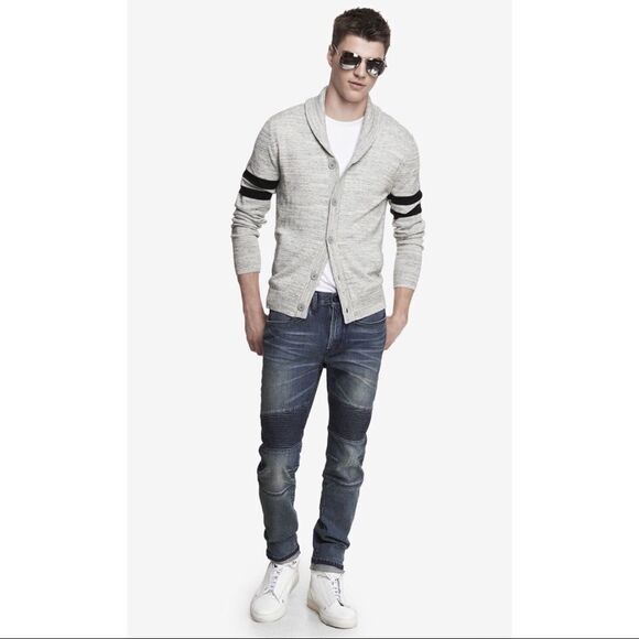 ✨11xHP✨Men's Alec Quilted Super Skinny Moto Sz 29x30 Jean✨